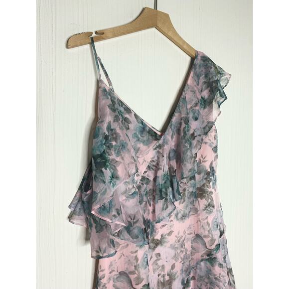 KEEPSAKE Sweet Love Chiffon Ruffle Asymmetrical Midi Dress US MEDIUM NWT - Picture 10 of 16